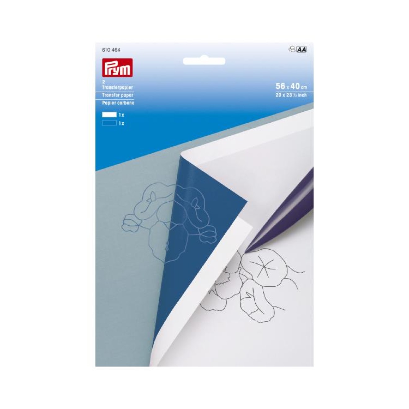 Prym Transferpapier 56x40 cm / weiß/blau
