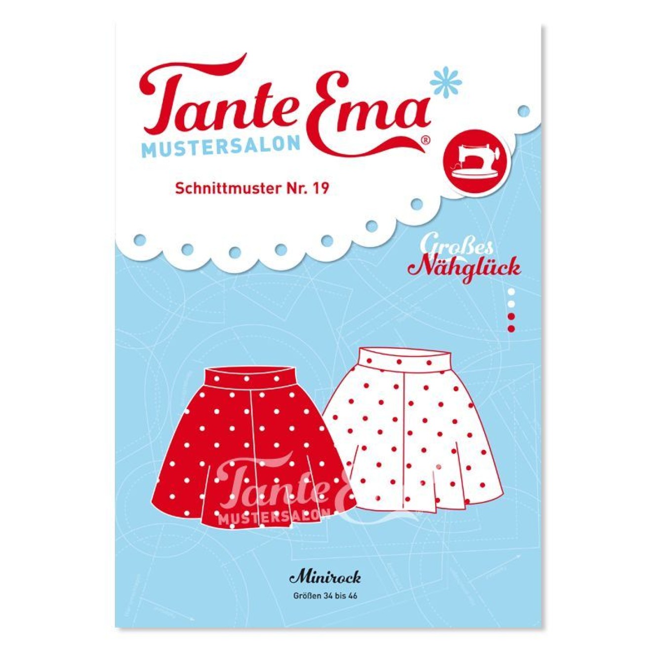 Minirock Sizes 34 bis 46 with Sewing pattern