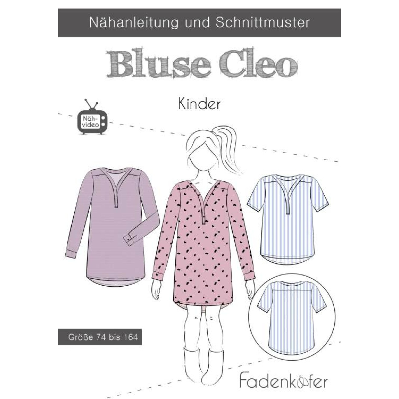 fadenkäfer Papierschnittmuster colour Bluse Cleo Kinder