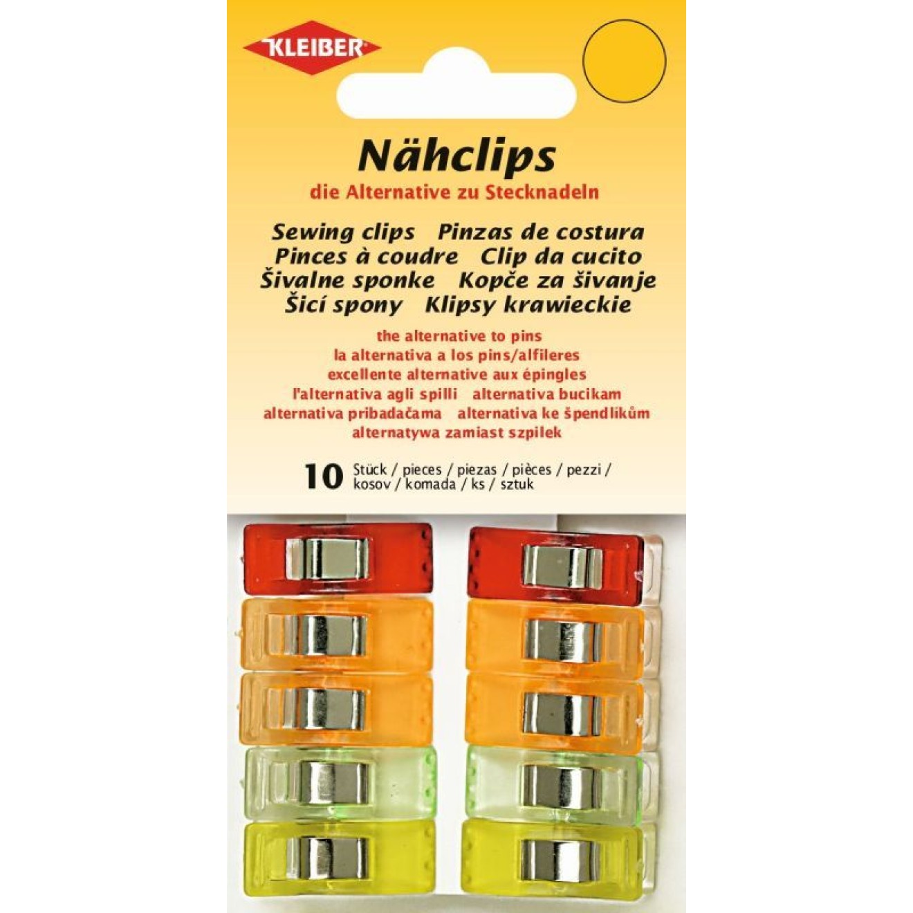 Kleiber Nähclips 27x10 mm / farblich