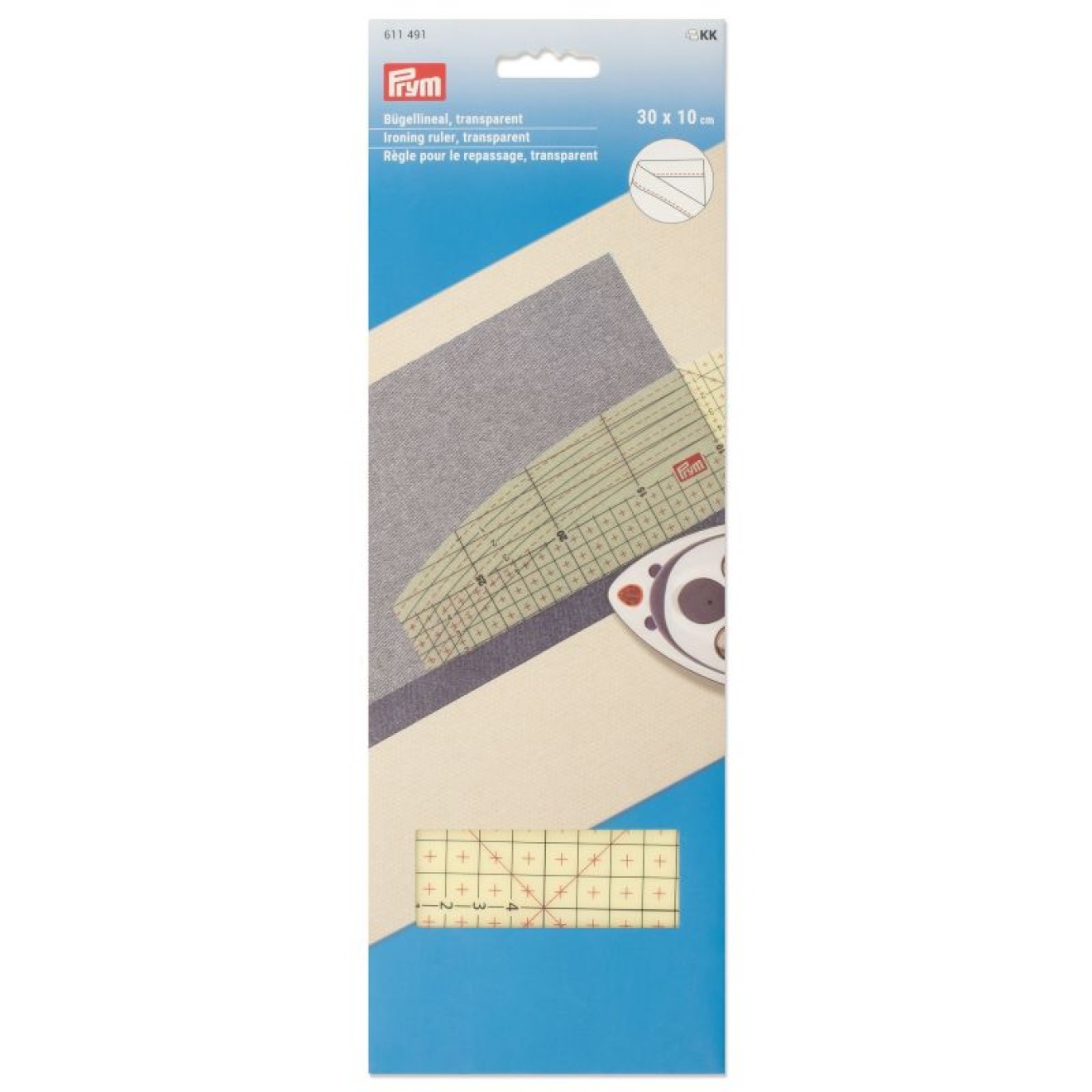 Prym Bügellineal 30x10 cm / transparent