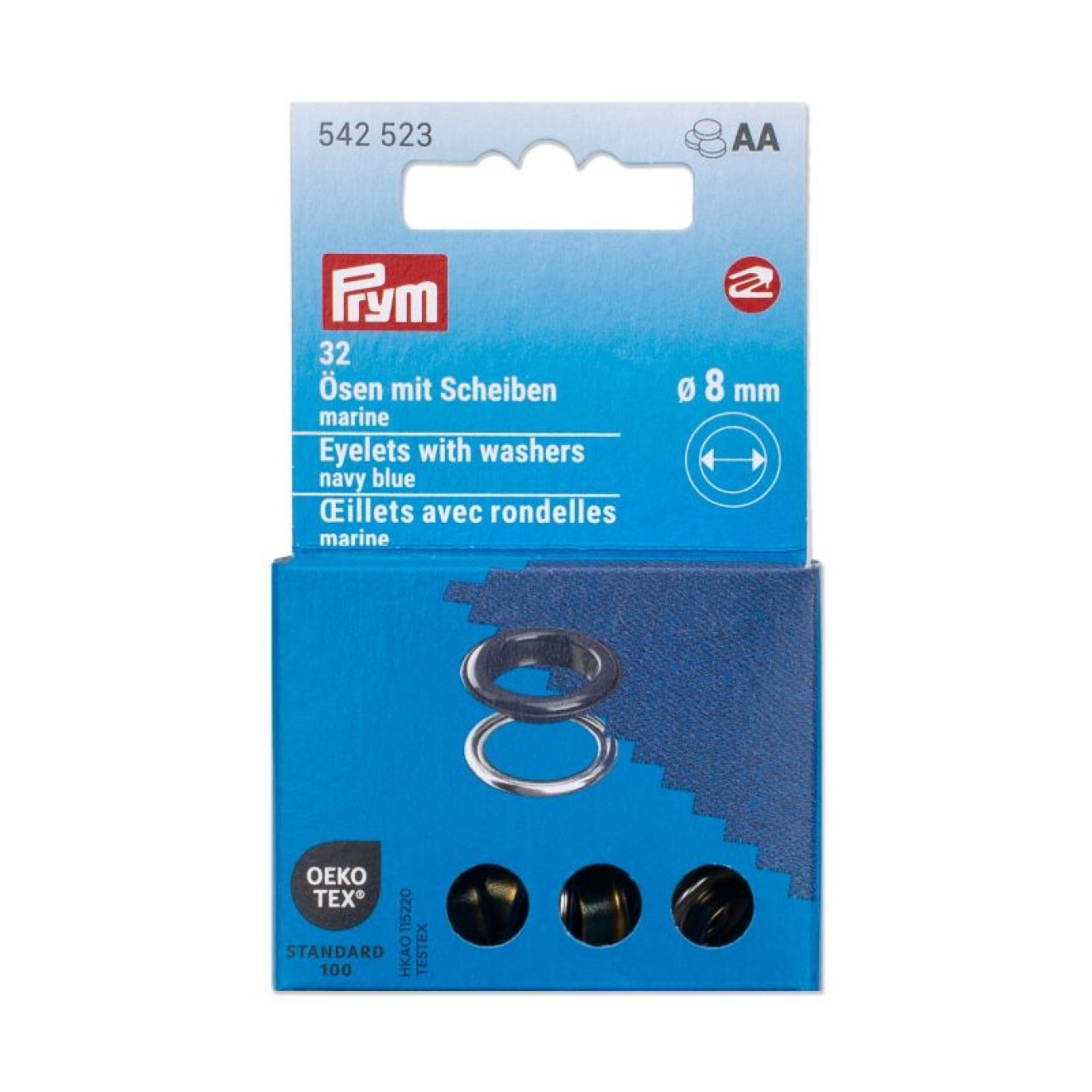 8 mm / marine/silberfarbig / 32 St