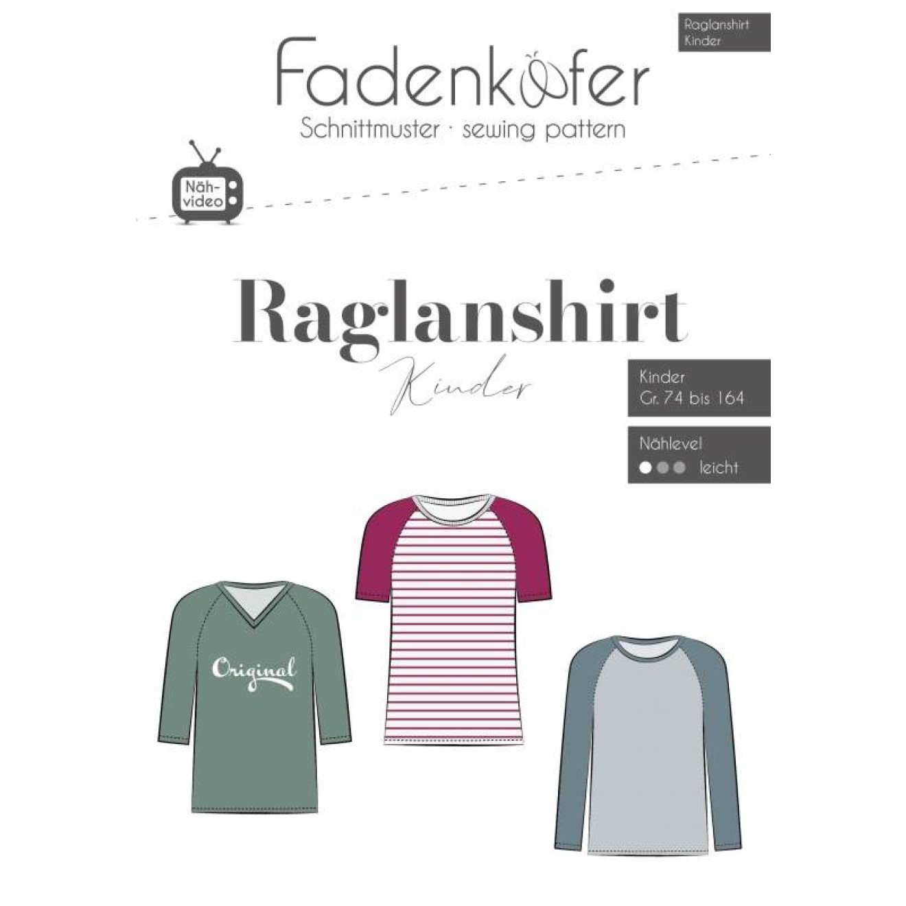 fadenkäfer Papierschnittmuster colour Raglanshirt Kinder