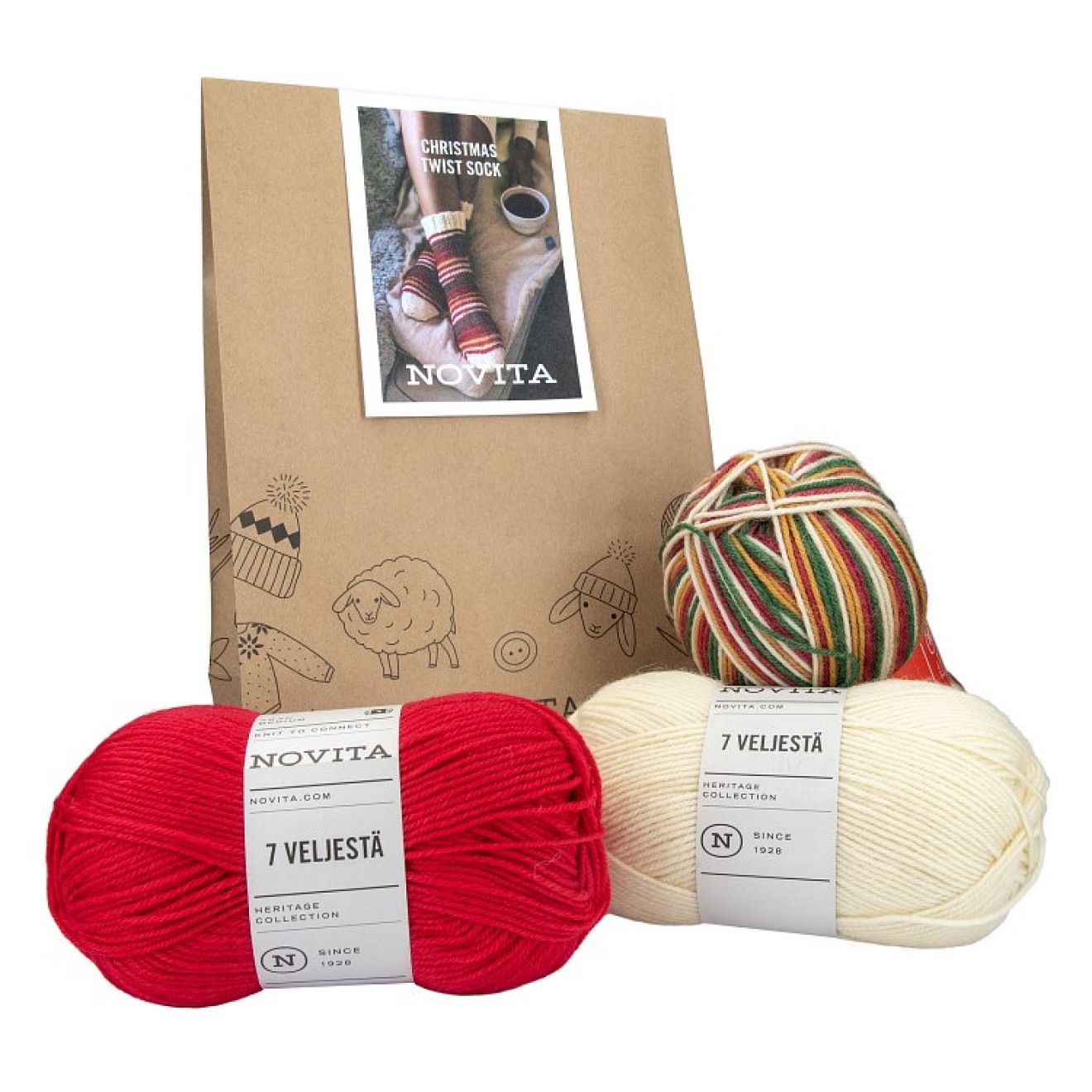 Novita Christmas Sock Kit sortiert