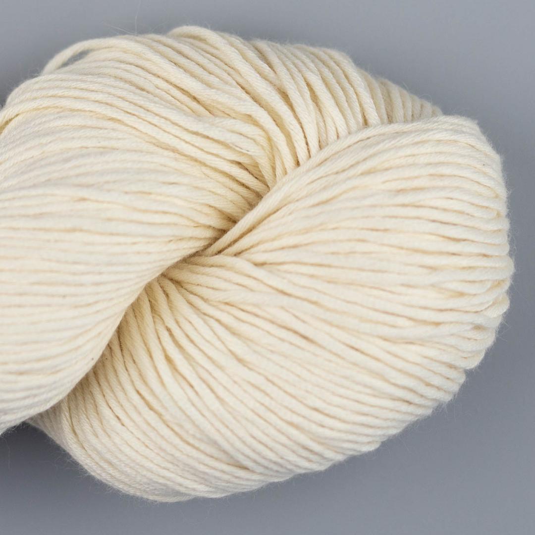 Kremke super soft Pima cotton, undyed natural white for dyeing or directly for knitting.