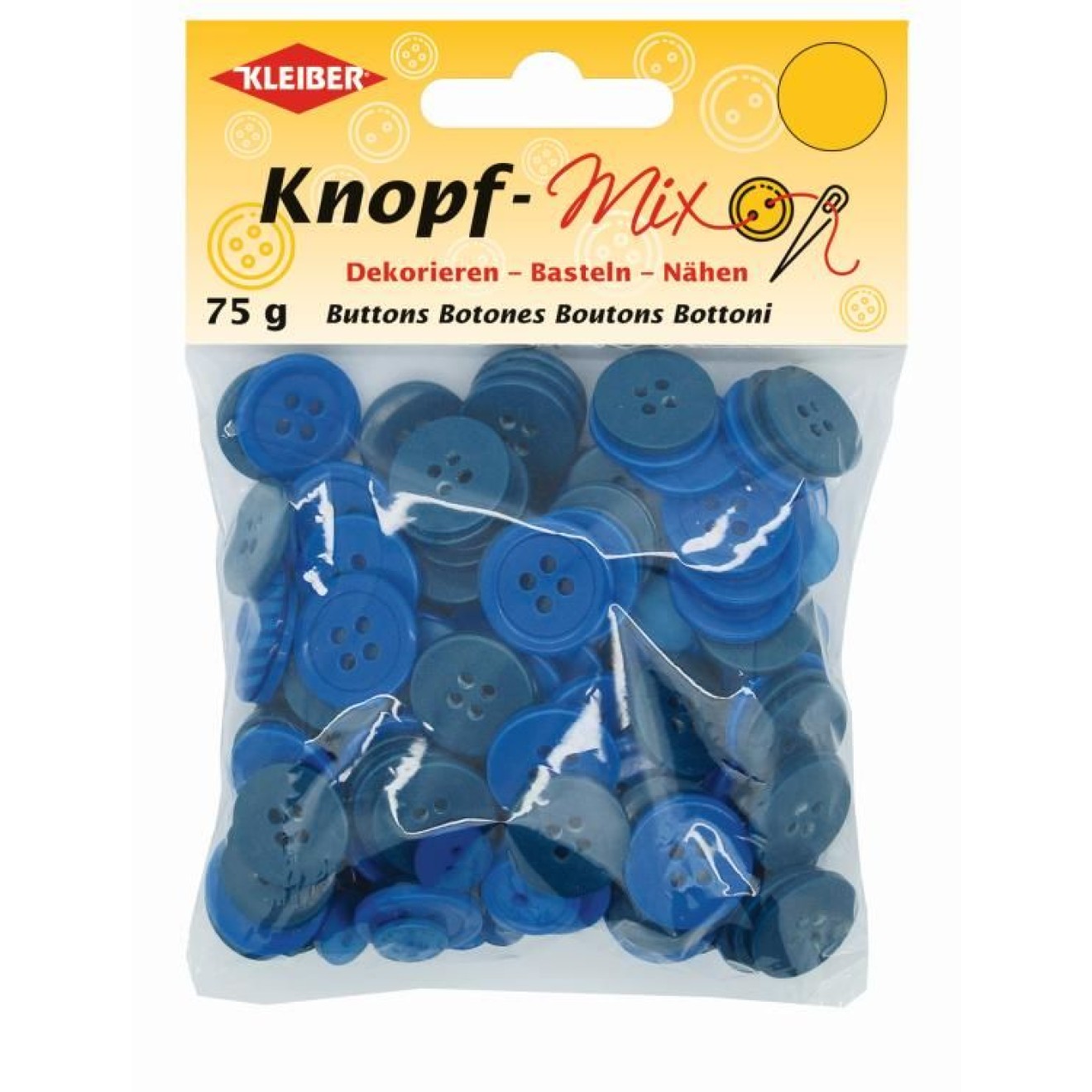 Kleiber Knopf-Mix blau