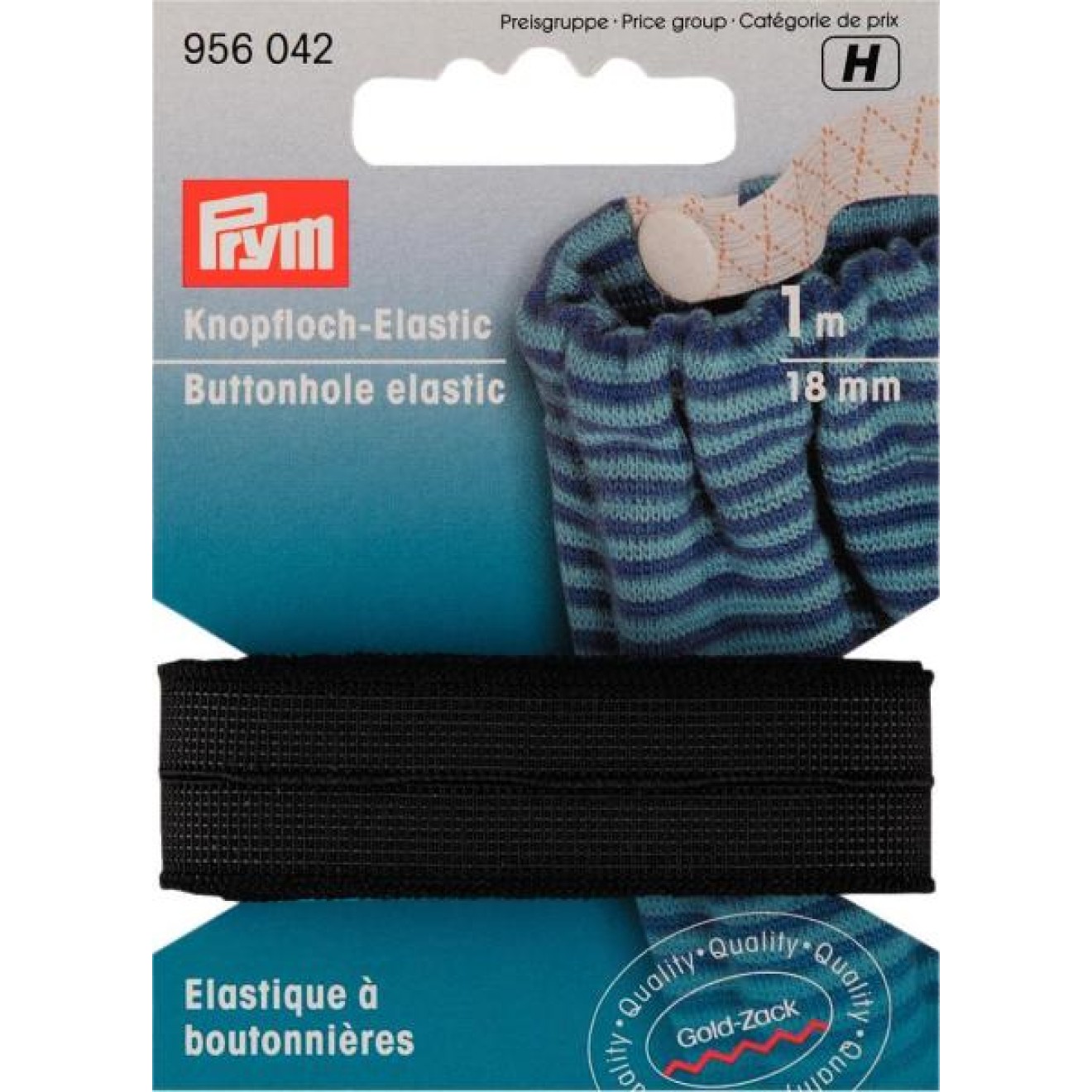 Prym Knopfloch-Elastic-Band 18 mm 18 mm / schwarz