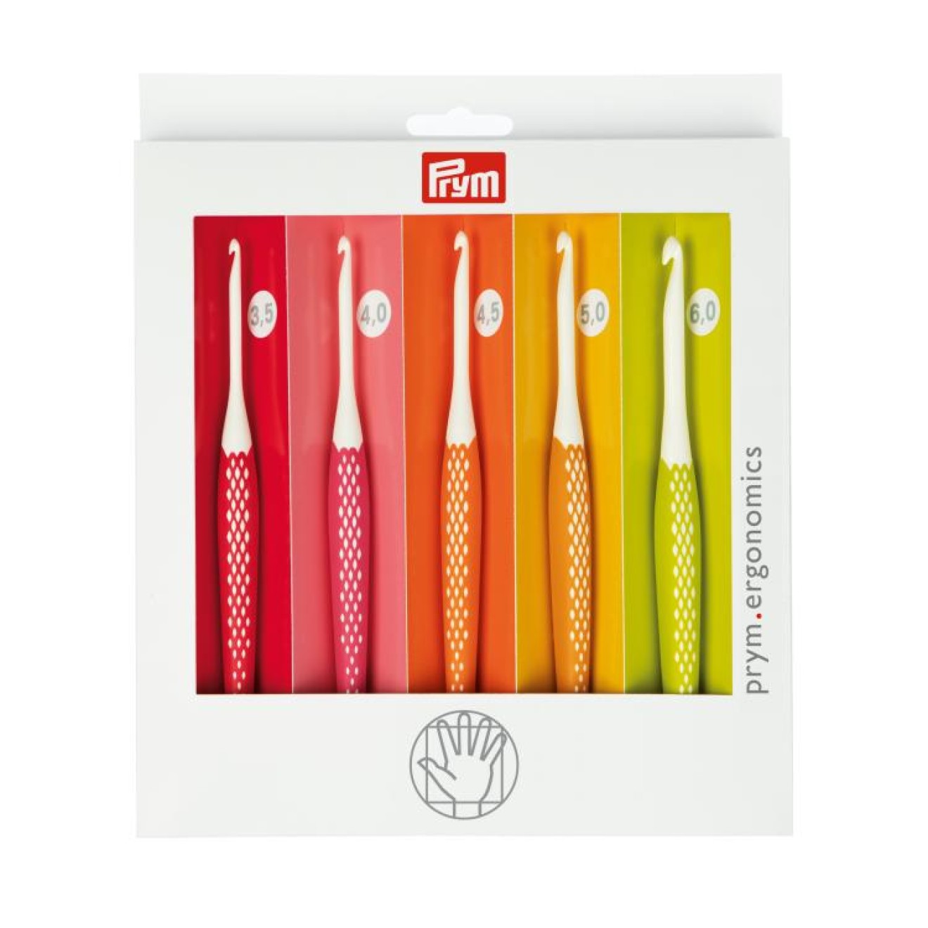 Prym wool crochet hook Ergonomics Set 3,50 - 6,00 mm