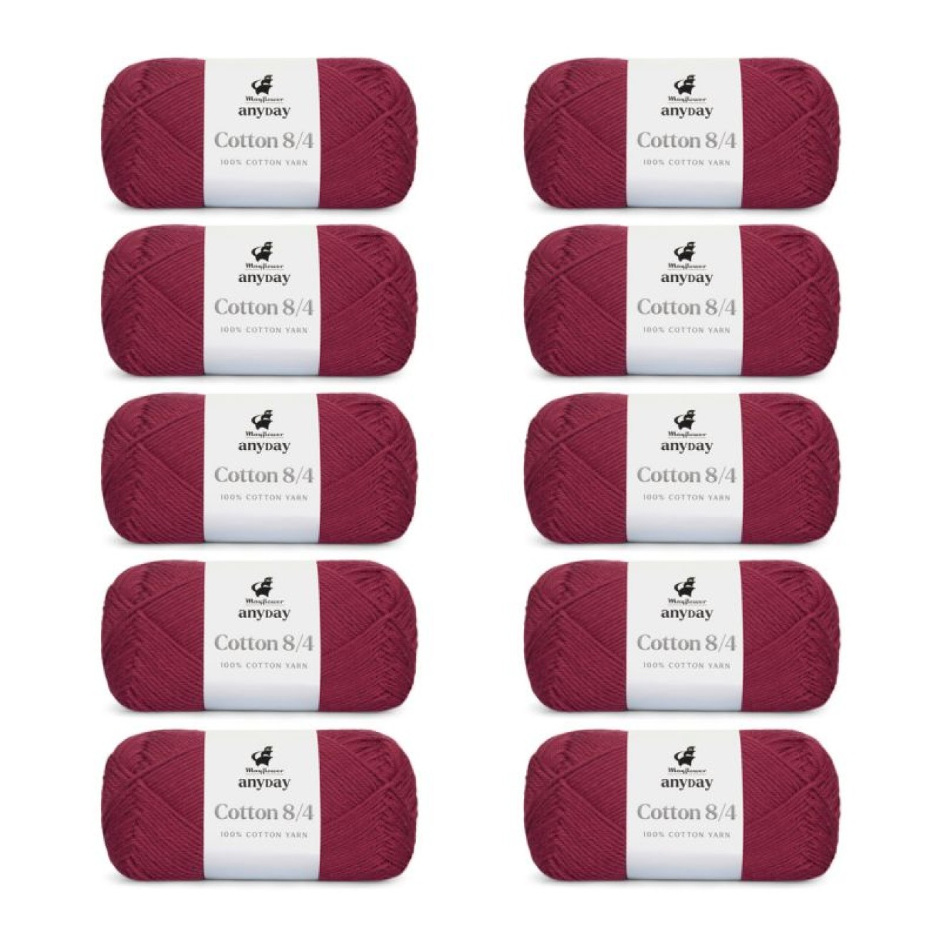 Mayflower Anyday Cotton 8/4 Farbe 024 dunkelrot