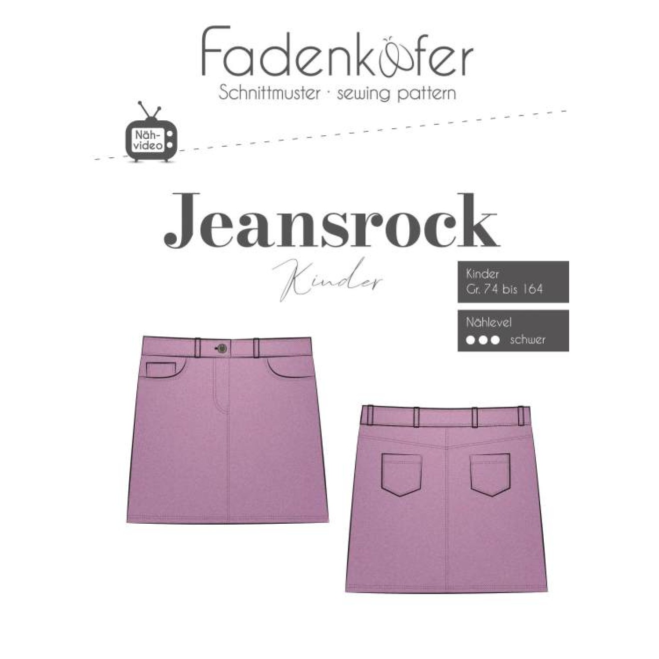 fadenkäfer Papierschnittmuster colour Jeansrock Kinder