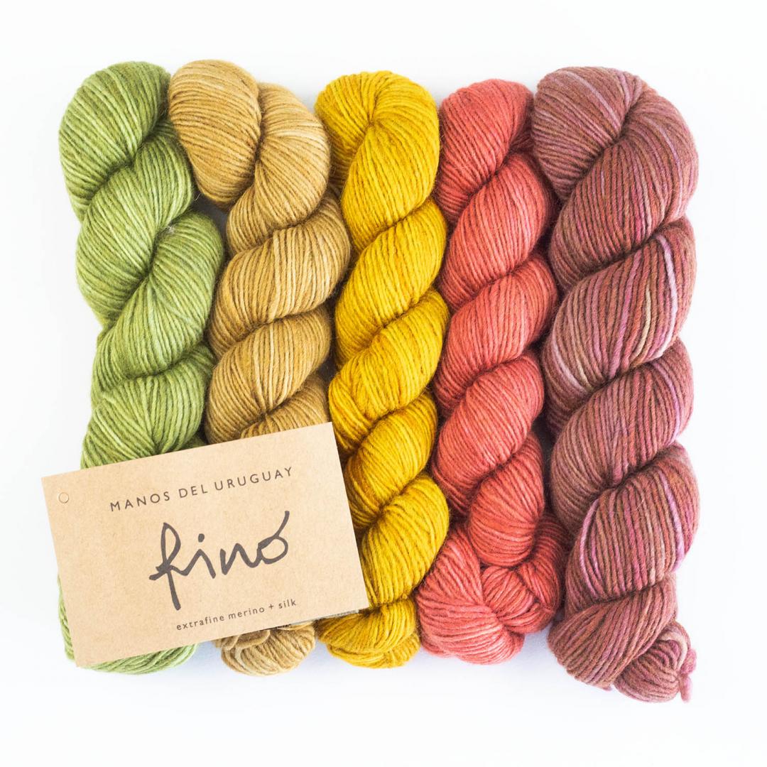 Manos del Uruguay Fino Minis Strickset für Schal & Loop handgefärbt yarn