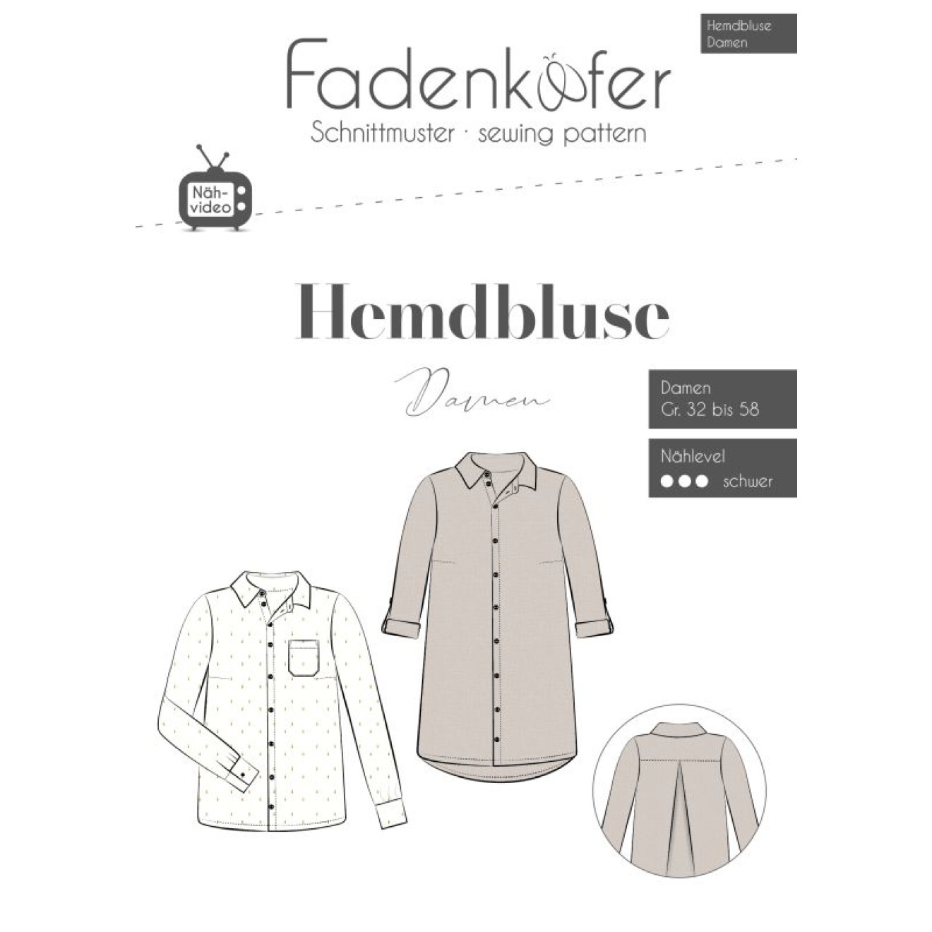 fadenkäfer Papierschnittmuster colour Hemdbluse Damen