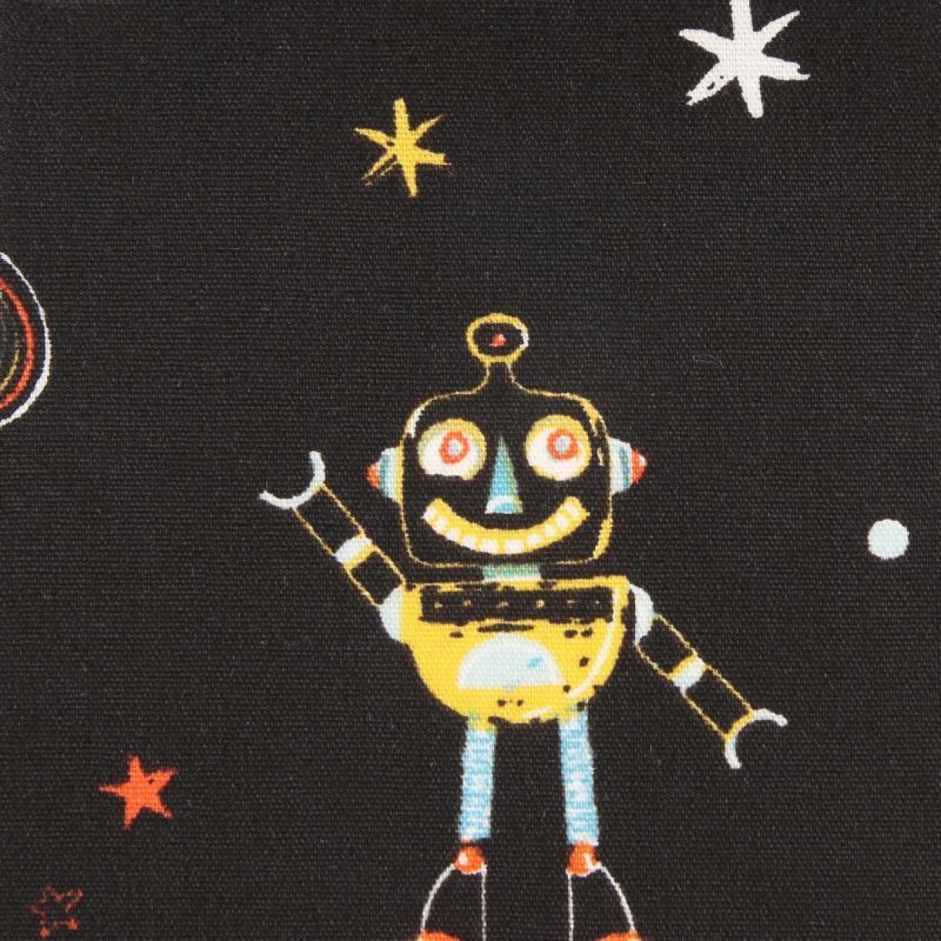 HANABI Poplin Cool Space Vehicles colour 007 black