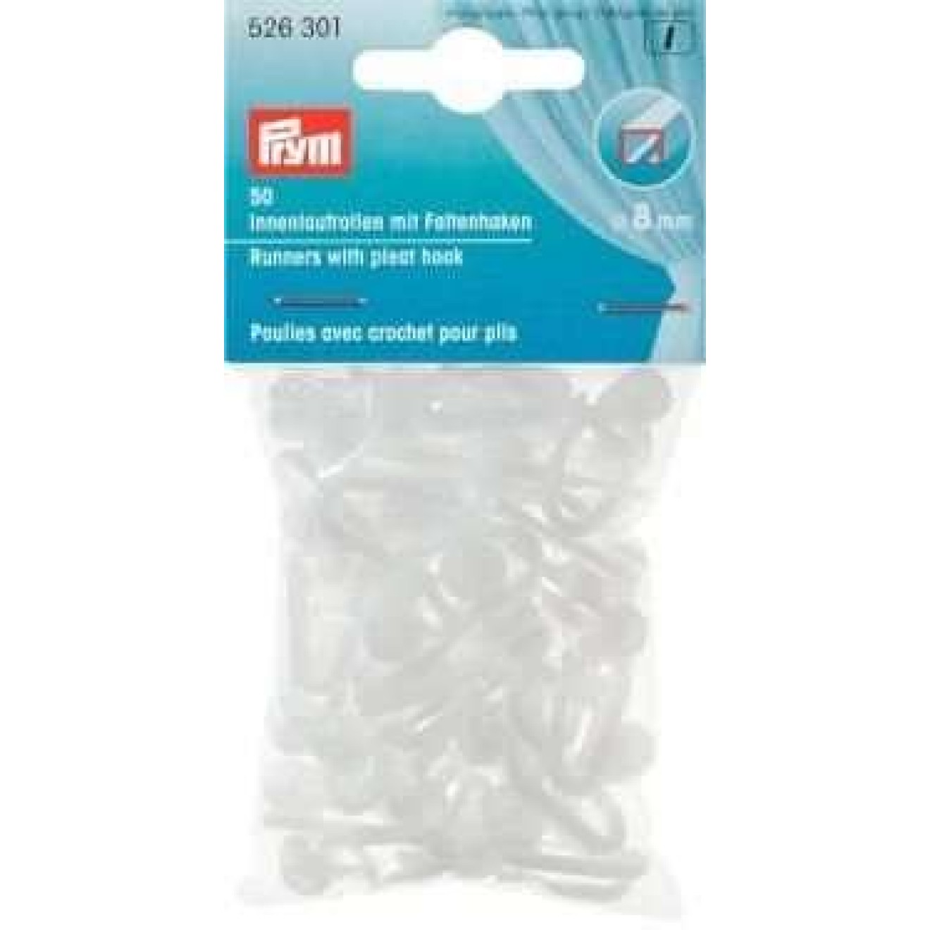 Prym Innenlaufrollen 8 mm / weiß