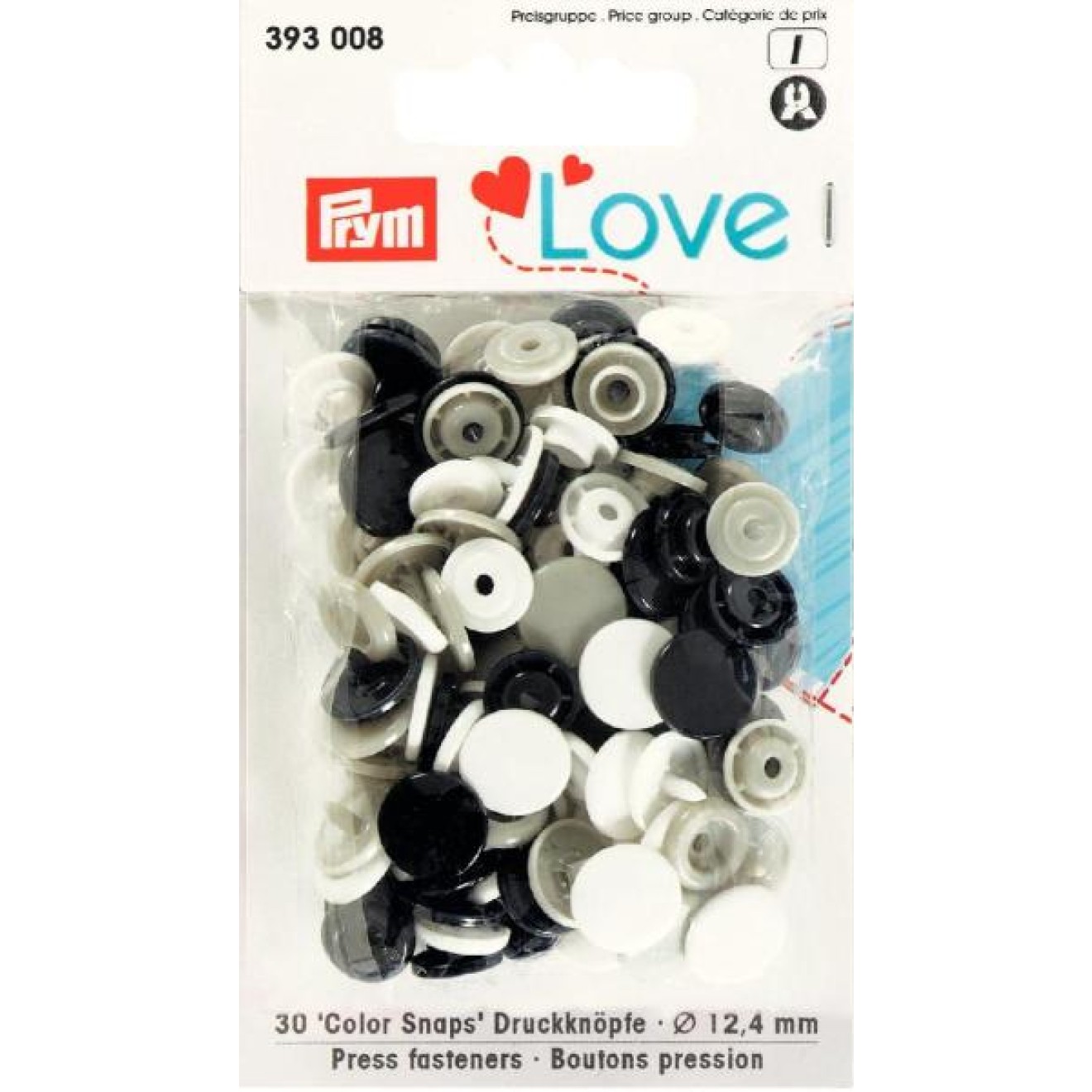 Prym sew-free snap fasteners Color Snaps 12,4 mm / grau/marine/weiß