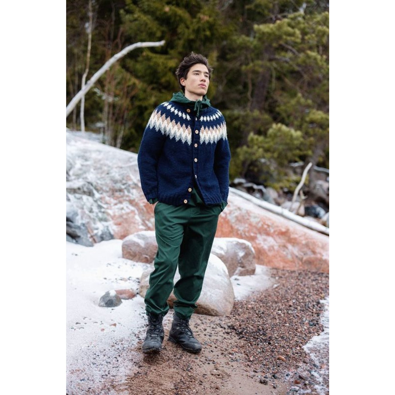Novita single pattern single pattern Kevättalvi-Rundpassenstrickjacke - German