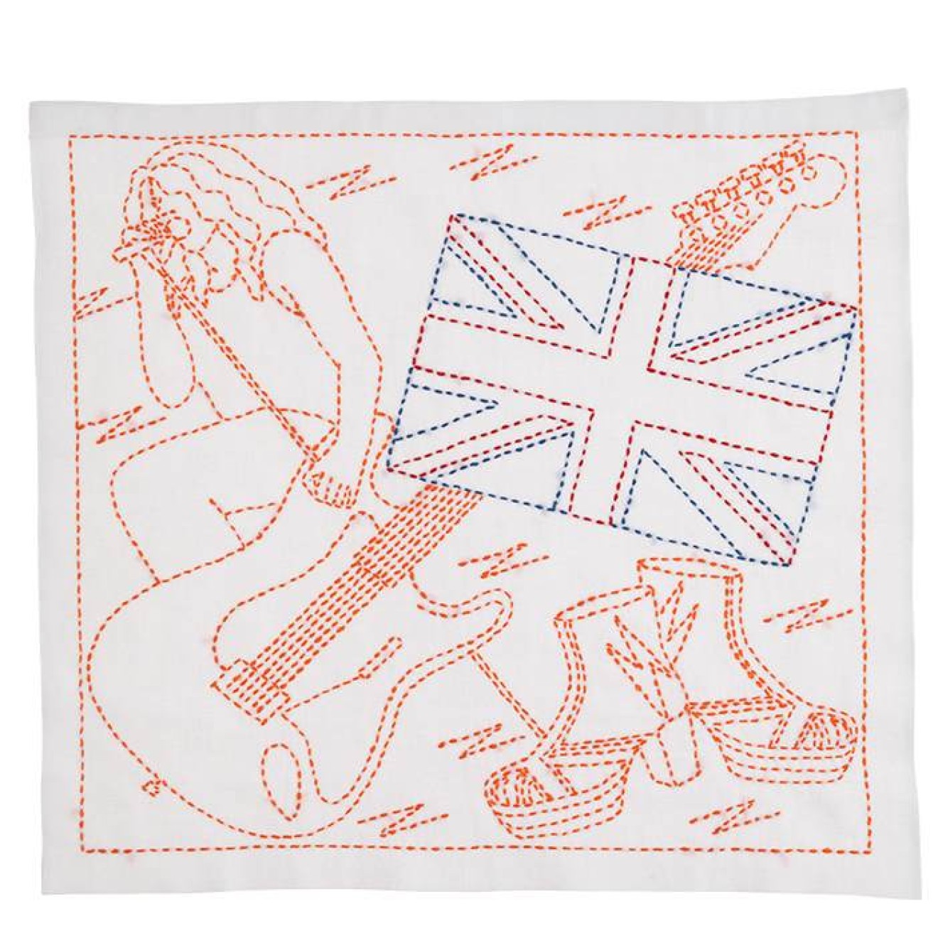 34x34 cm / England The Union Jack and Rock 'N' Roll