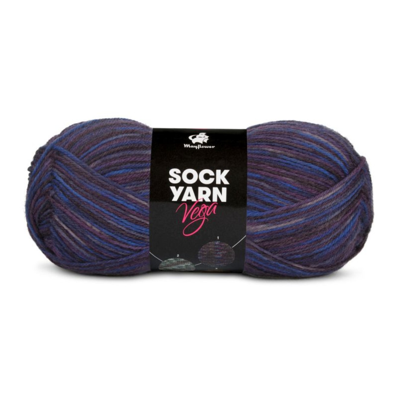 Mayflower Sock Yarn Vega colour 01 cobalt blue/purple/aubergine