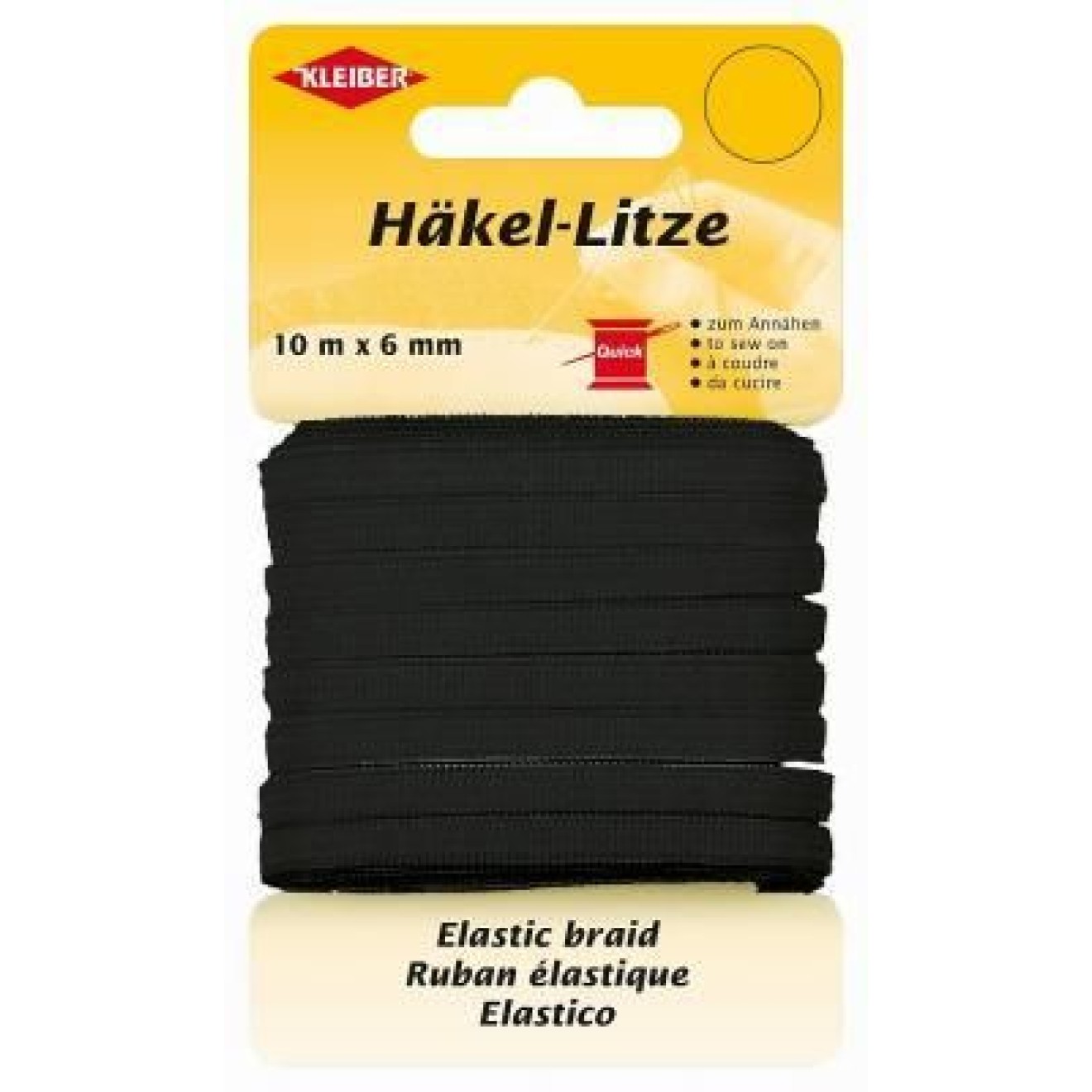 Kleiber Häkel-Litze 6 mm / schwarz