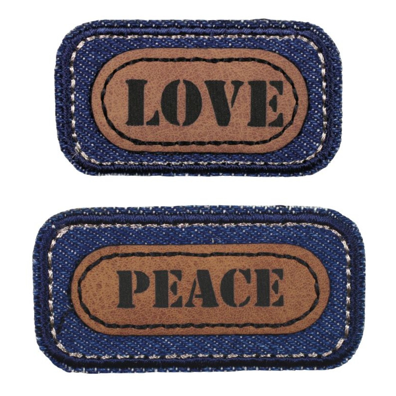 Prym аппликации - Teens and Jeans - термоклеевые синий/коричневый