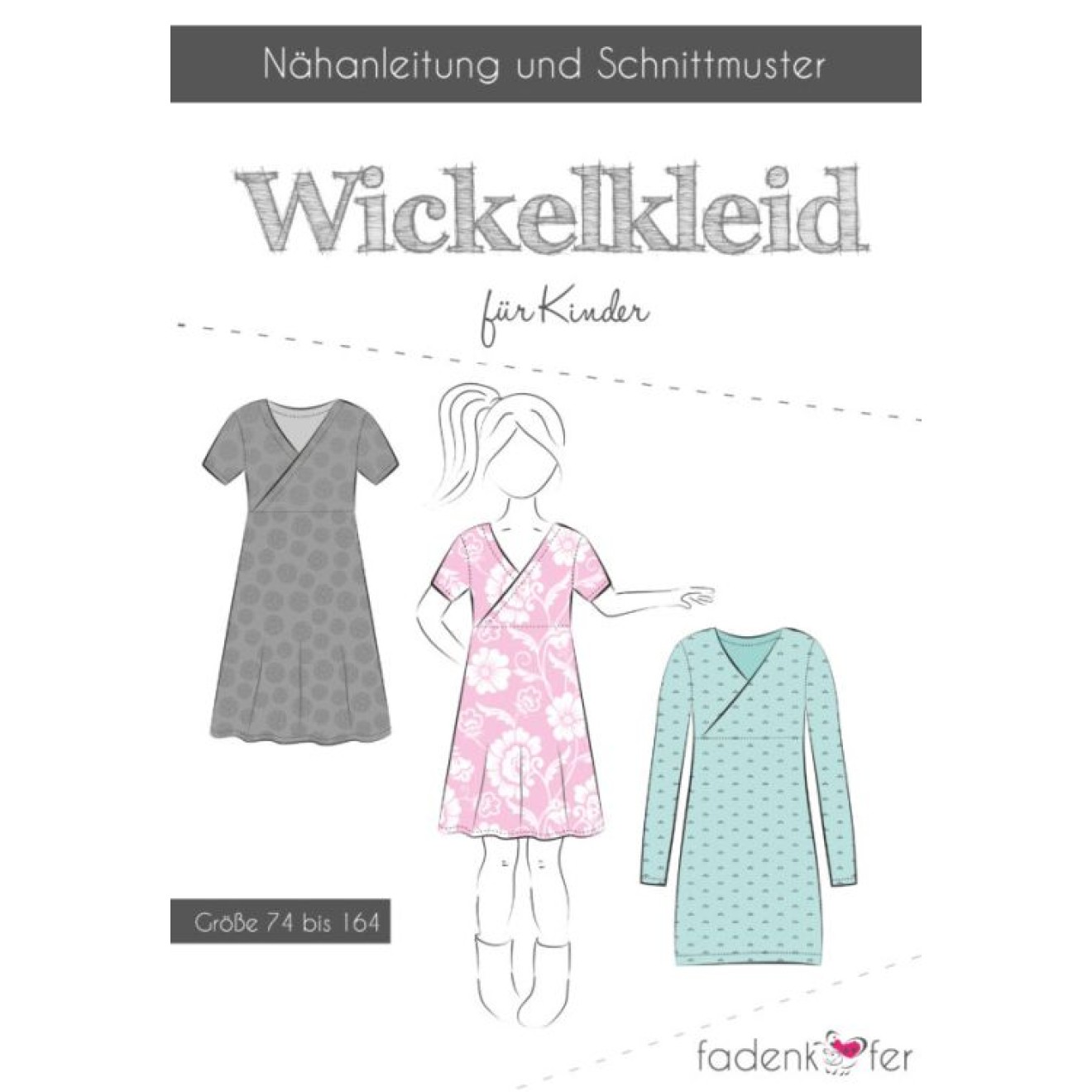 fadenkäfer Papierschnittmuster colour Wickelkleid Kinder