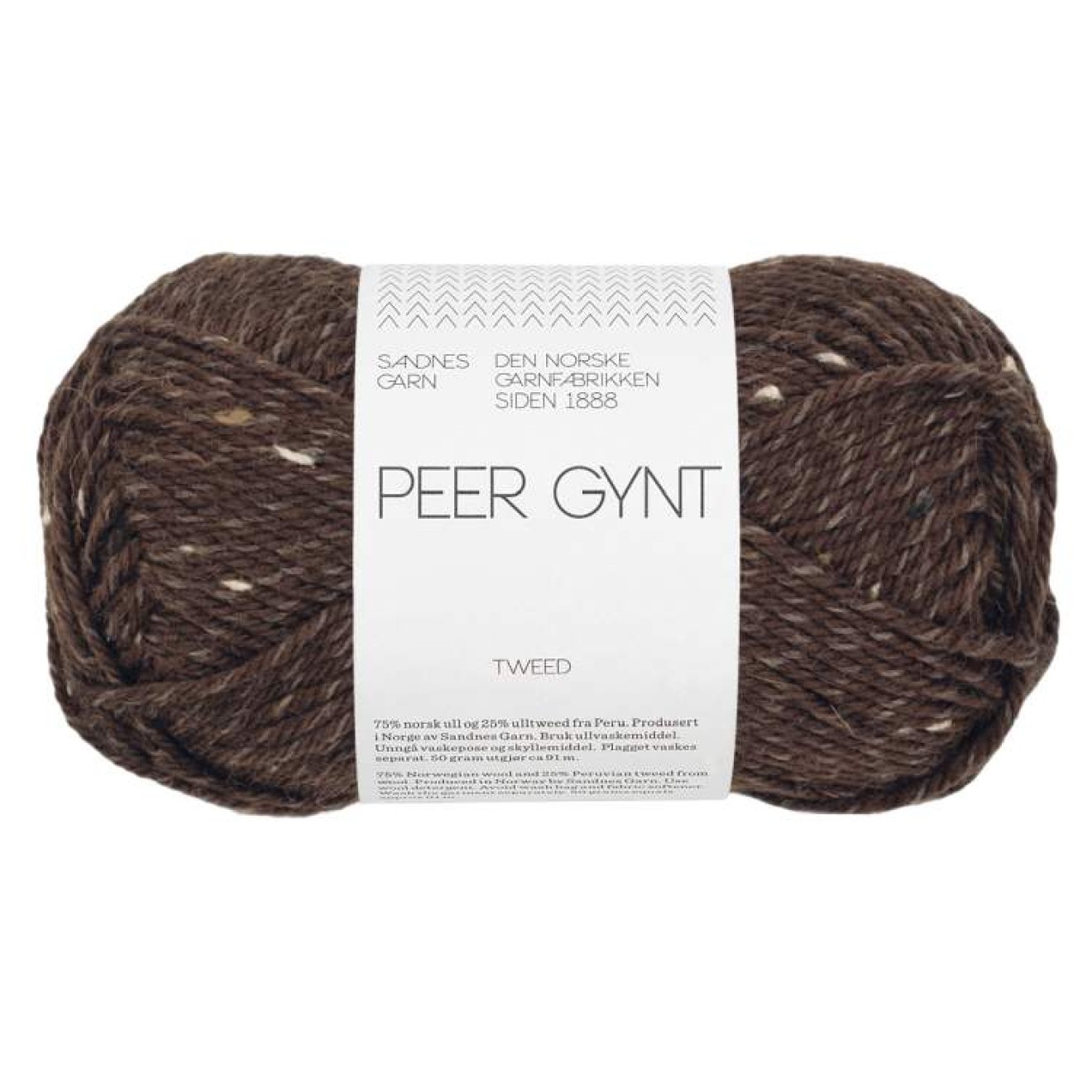 Sandnes Garn Peer Gynt colour 3085 dark brown tweed