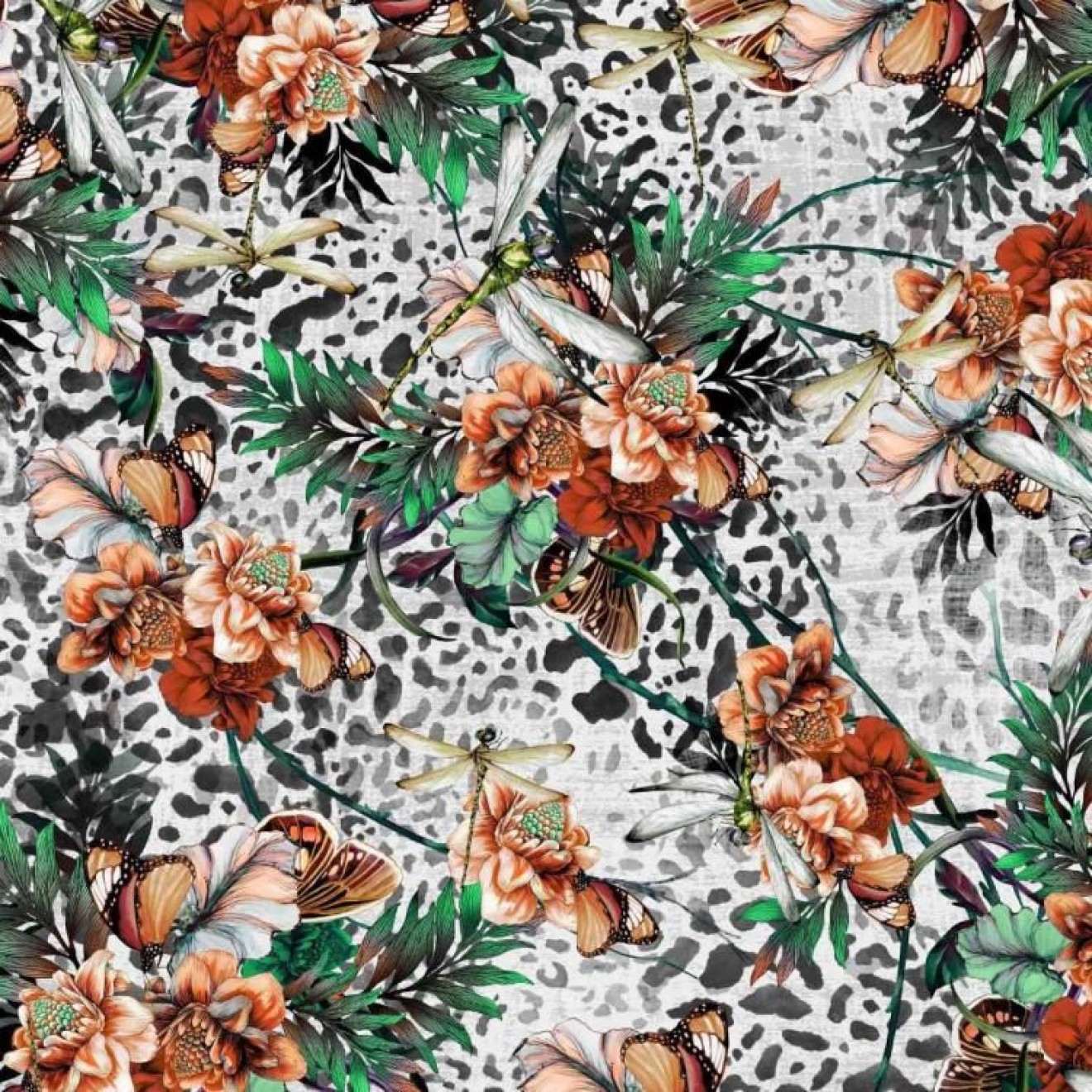 HANABI Viskose Design Romance in the Air colour 002 white