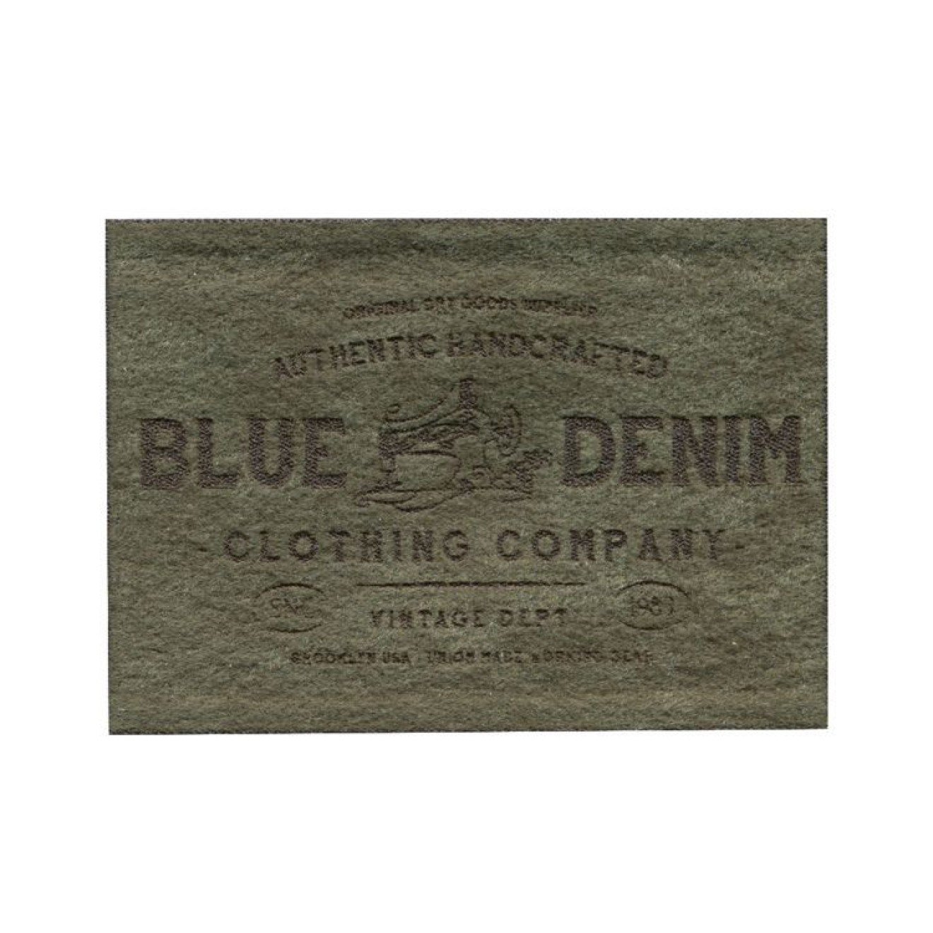 Label BLUE DENIM olive