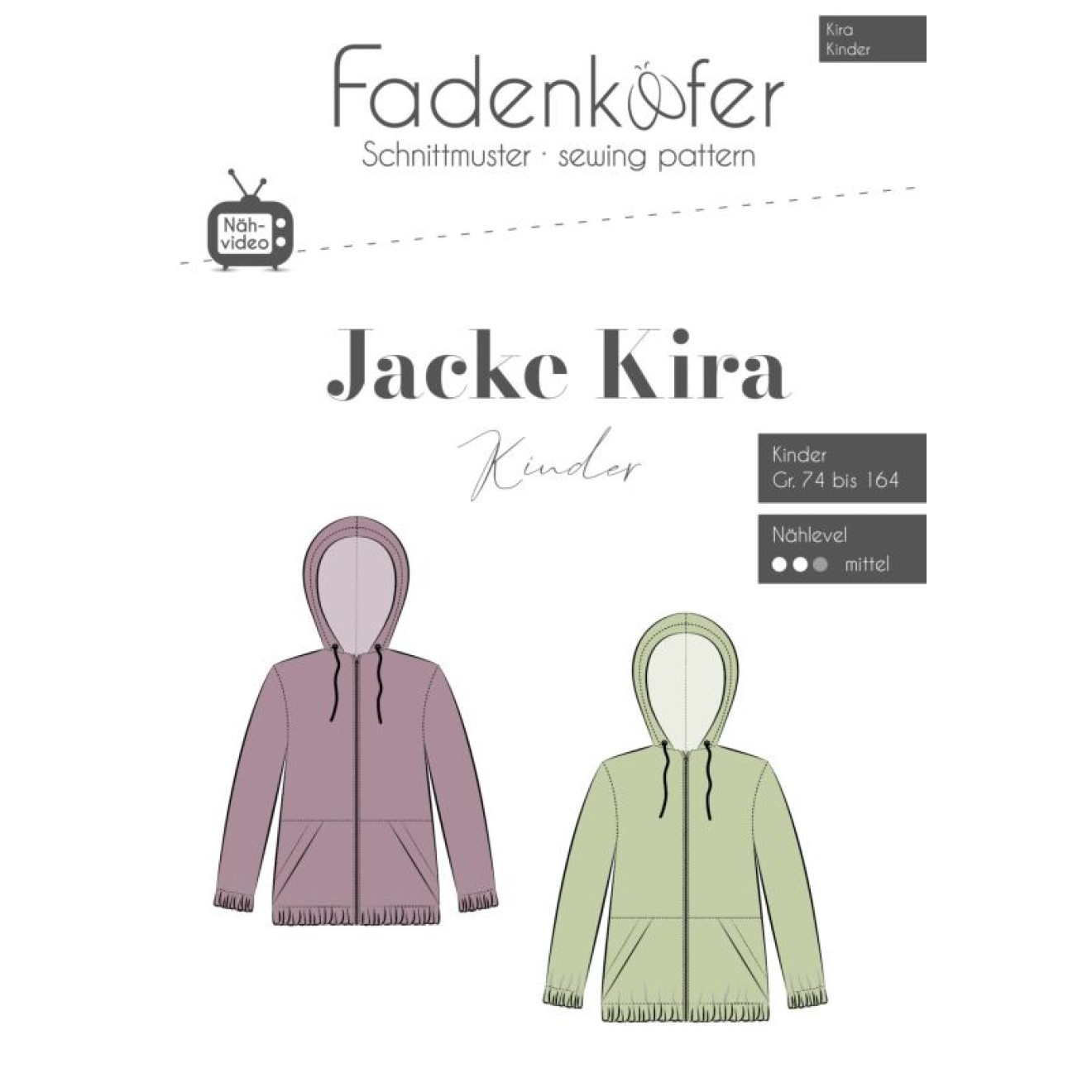 fadenkäfer Papierschnittmuster colour Jacke Kira Kinder