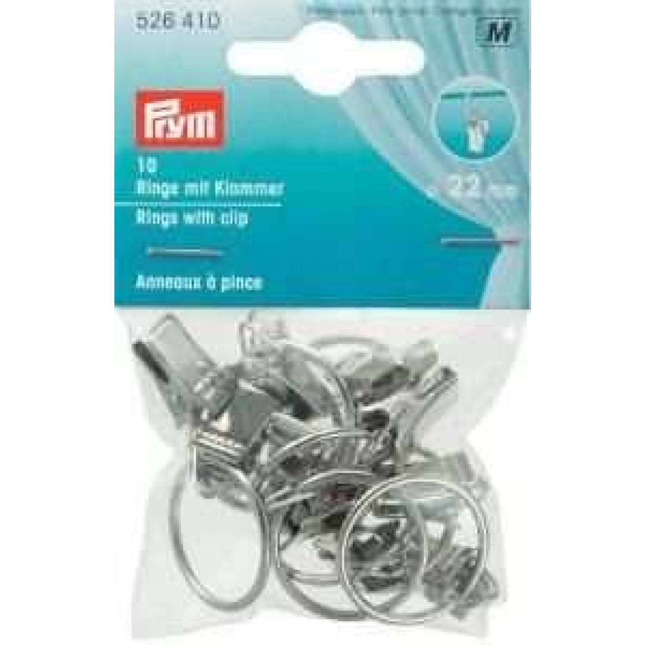 Prym Ringe with Klammer 22 mm / silberfarbig