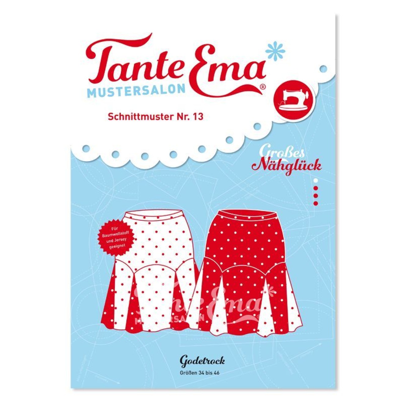 HANABI Tante Ema Schnittmuster Farbe Godetrock Größen 34 bis 46 with Nähanleitung