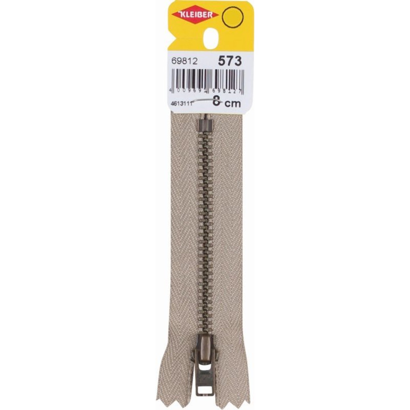 Kleiber Reißverschluss Metallschiene 8 cm x 5 mm / 2,5 cm / beige
