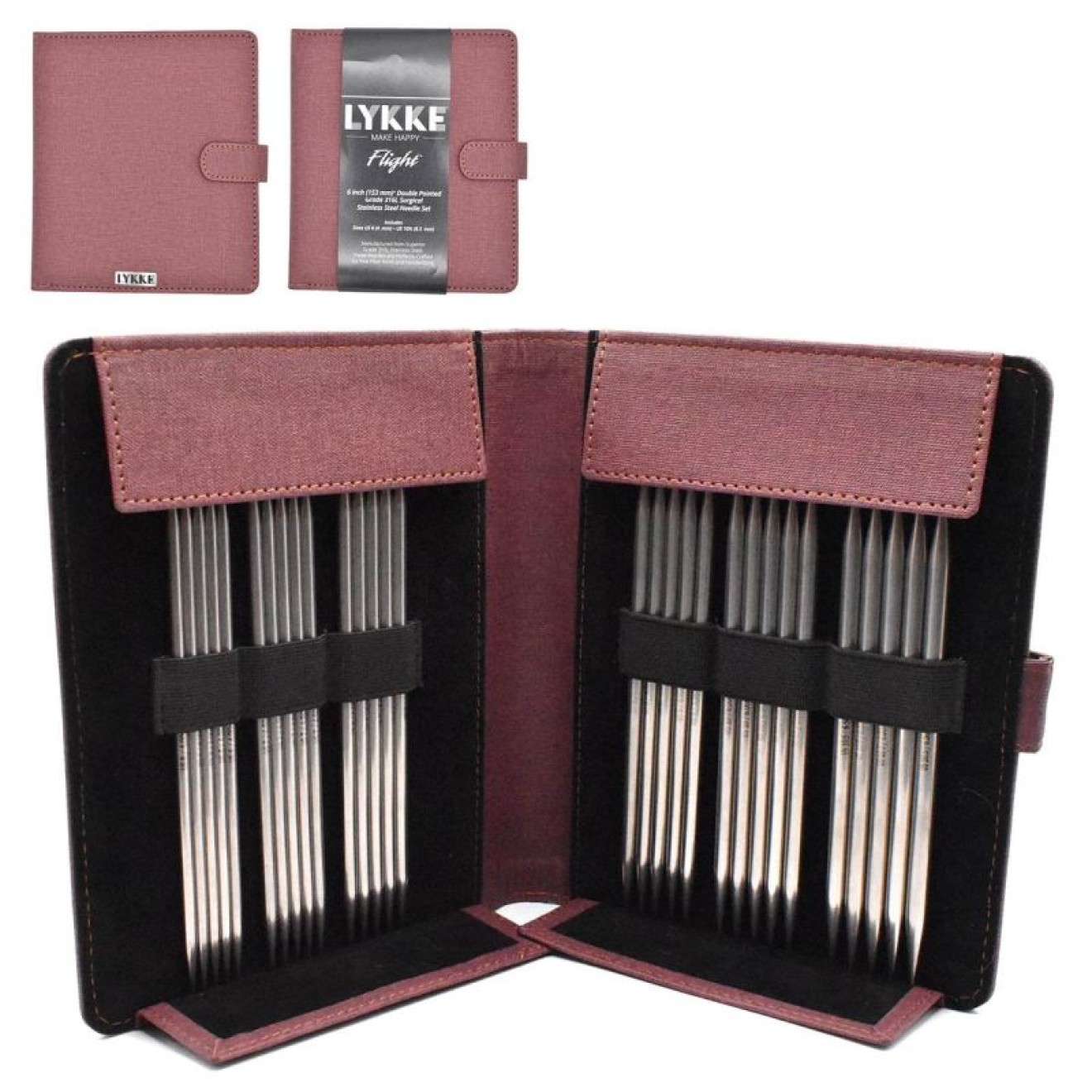 LYKKE Nadelspiel Large Flight 4,00 mm-6,50 mm 15 cm – maroon