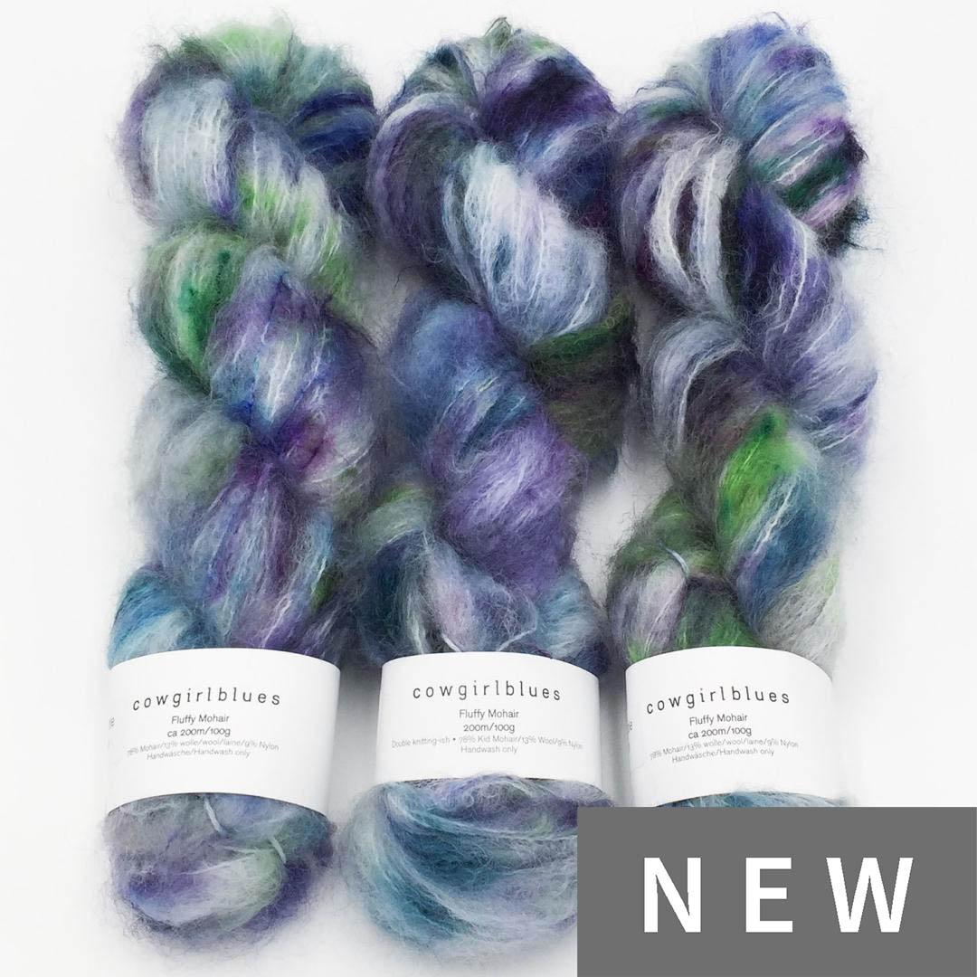 Cowgirl Blues Fluffy Mohair Farbverlauf handgefärbt yarn