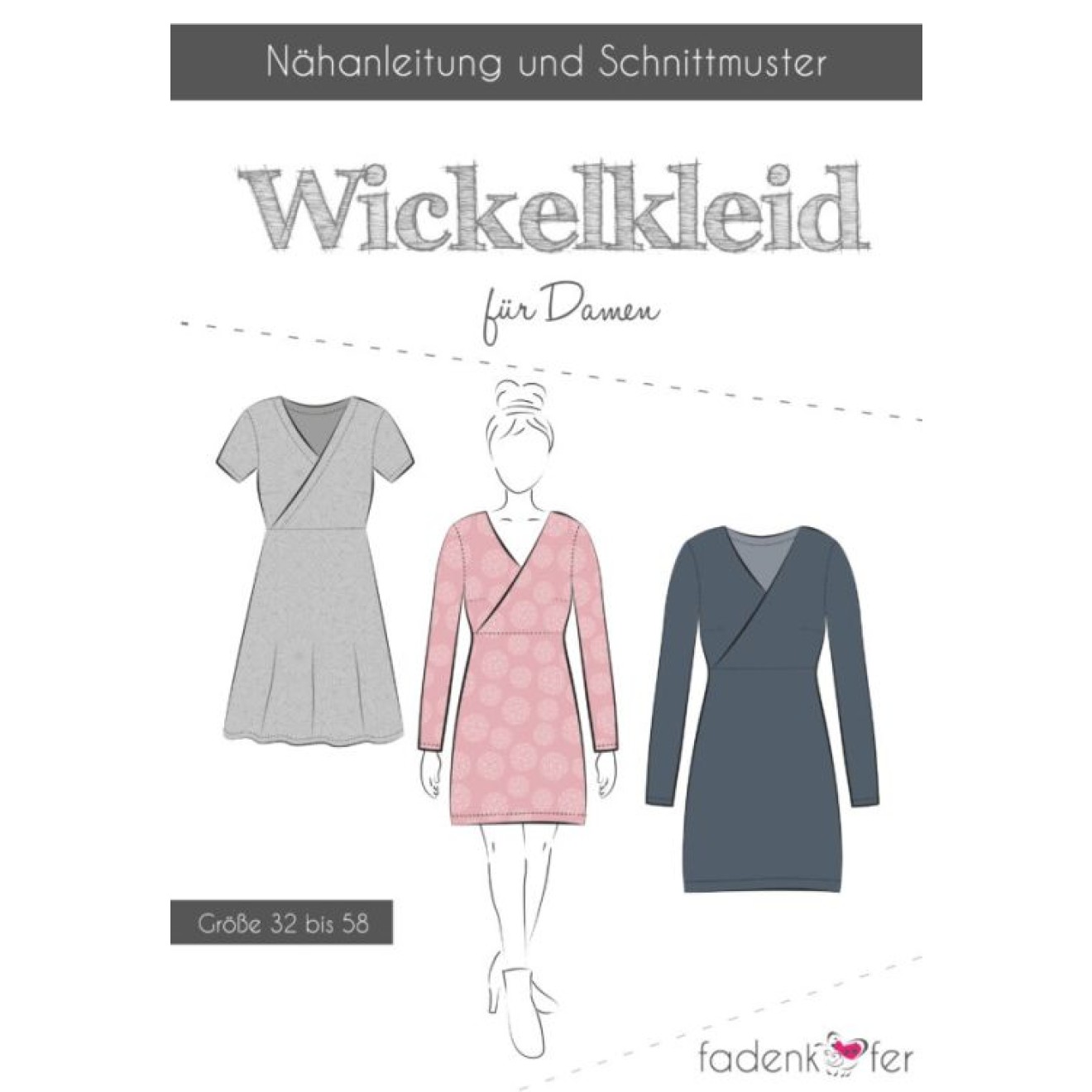 fadenkäfer Papierschnittmuster colour Wickelkleid Erwachsene