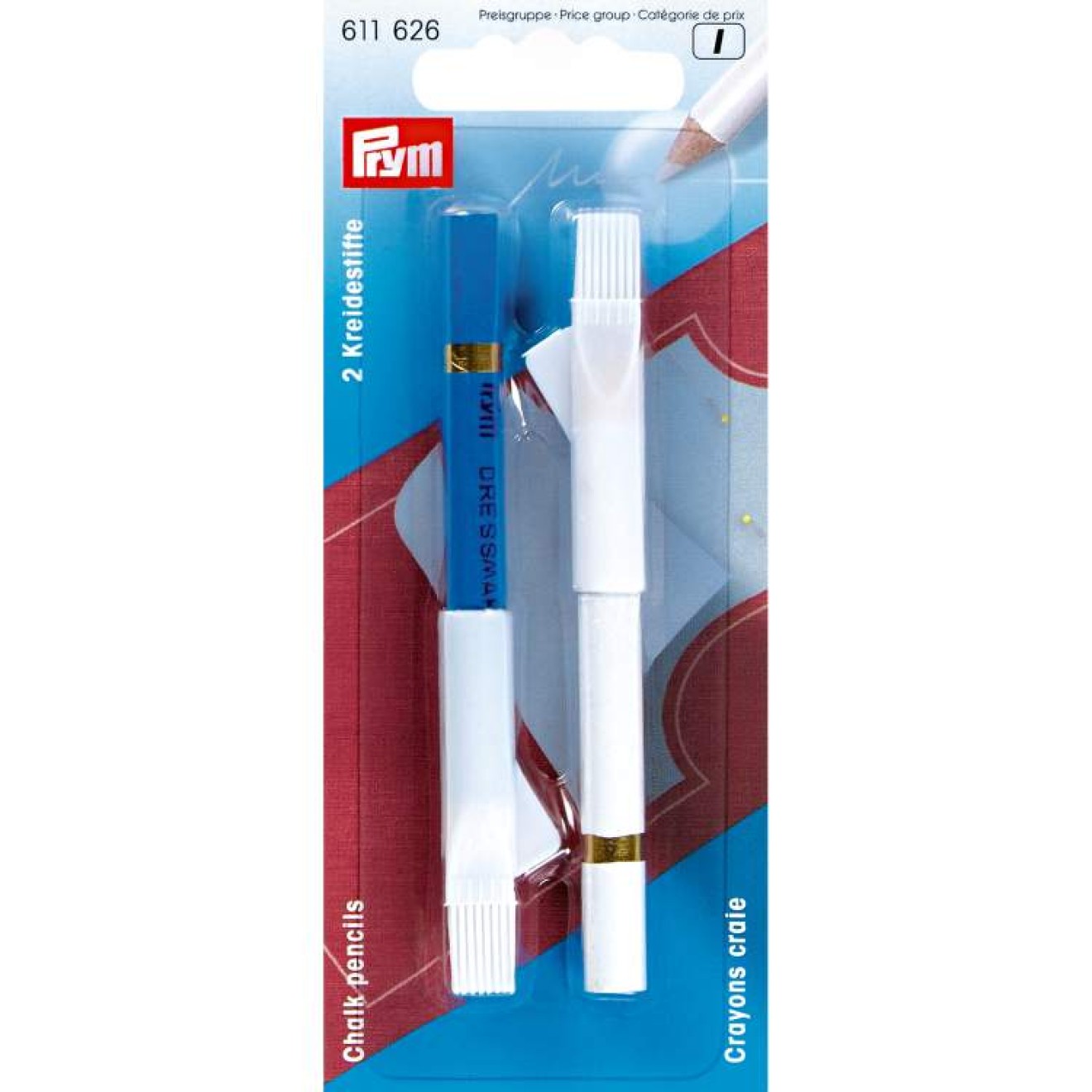 Prym Schneiderkreidestift weiß/blau