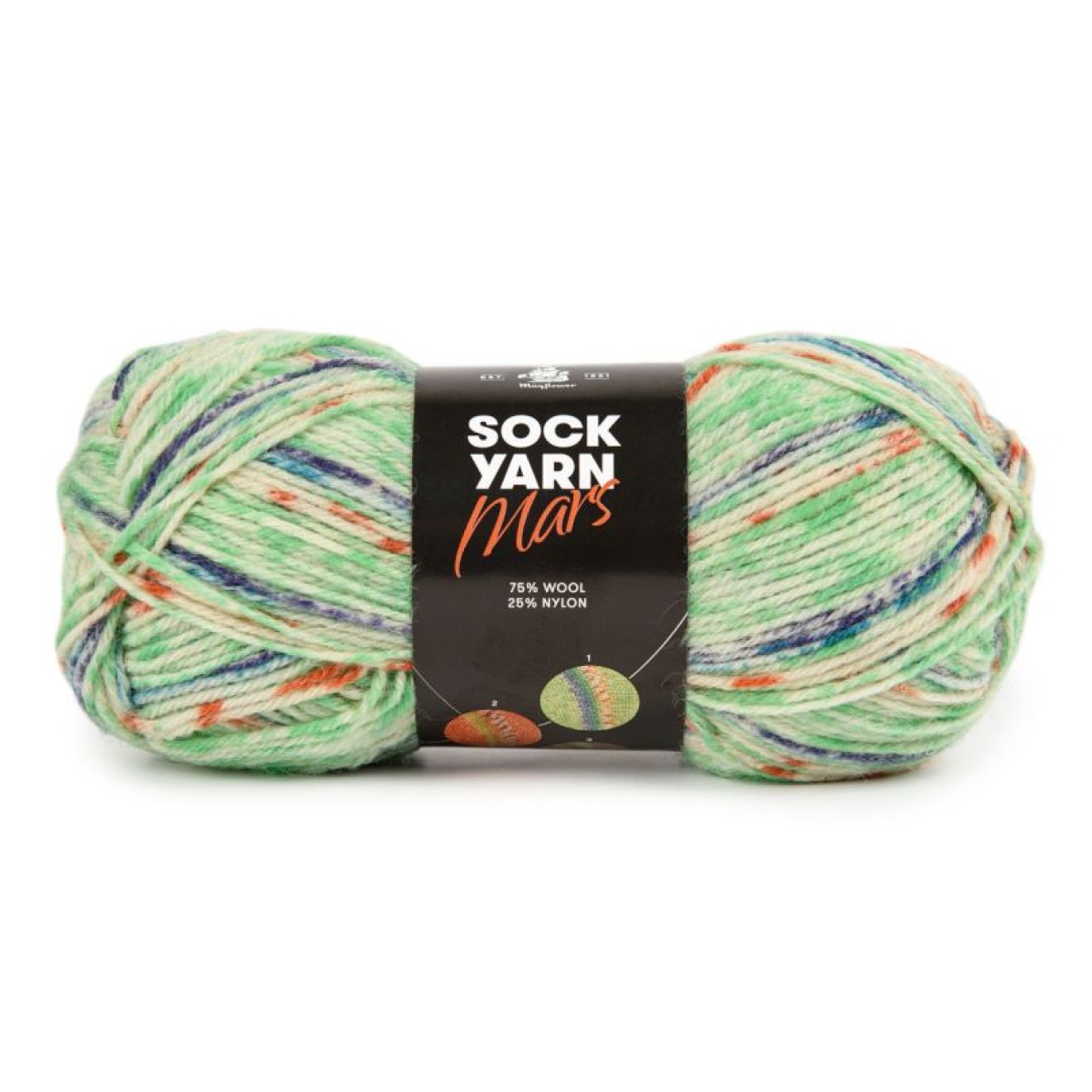 Mayflower Sock Yarn Mars colour 01 green