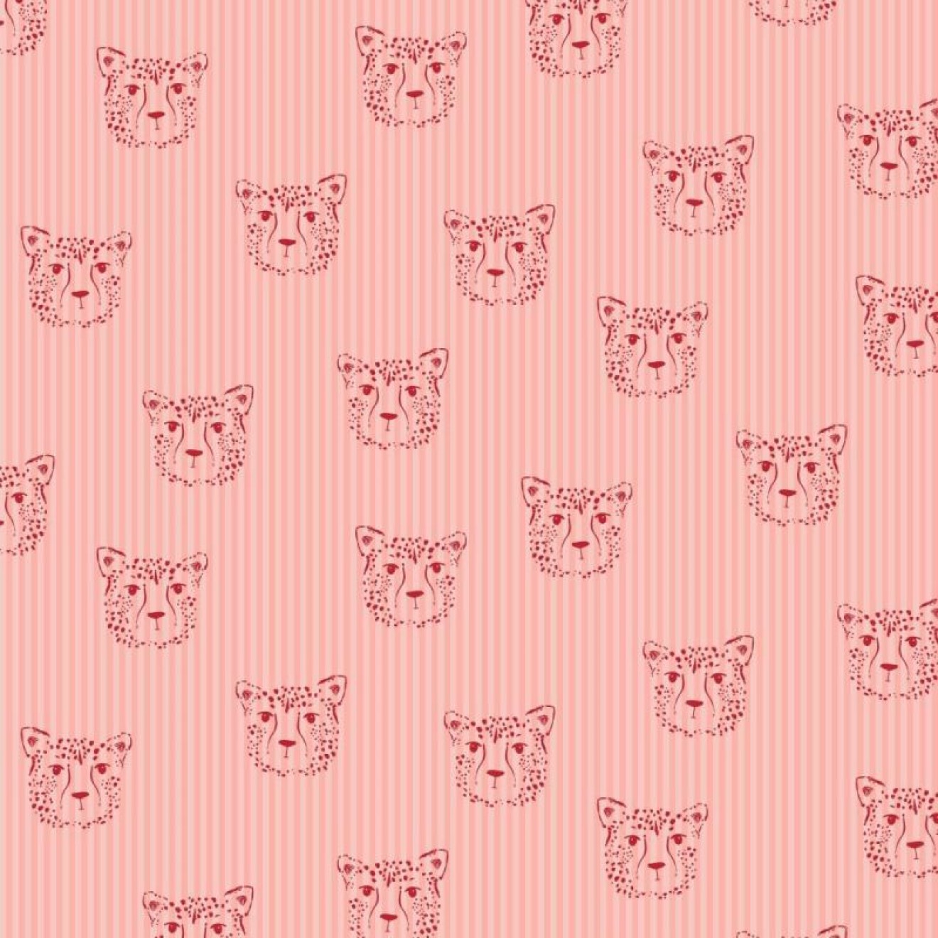 House of Inés Poplin Leopard Porttrait colour 001 rose
