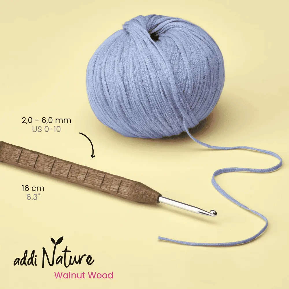 addi crochet à laine addi Nature Walnut Goldspitze – 2 mm