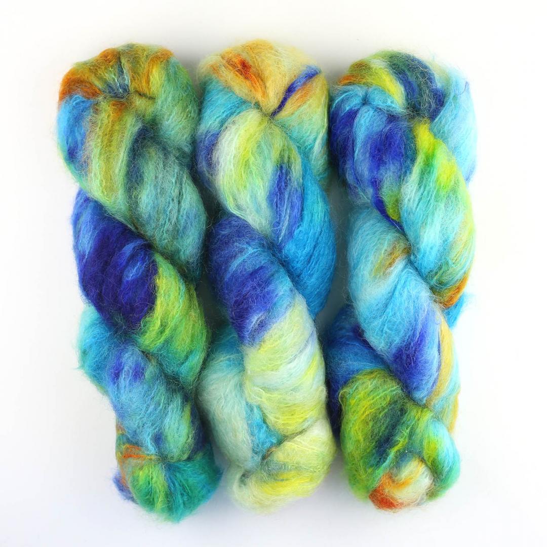 Cowgirl Blues Fluffy Mohair Farbverlauf handgefärbt yarn