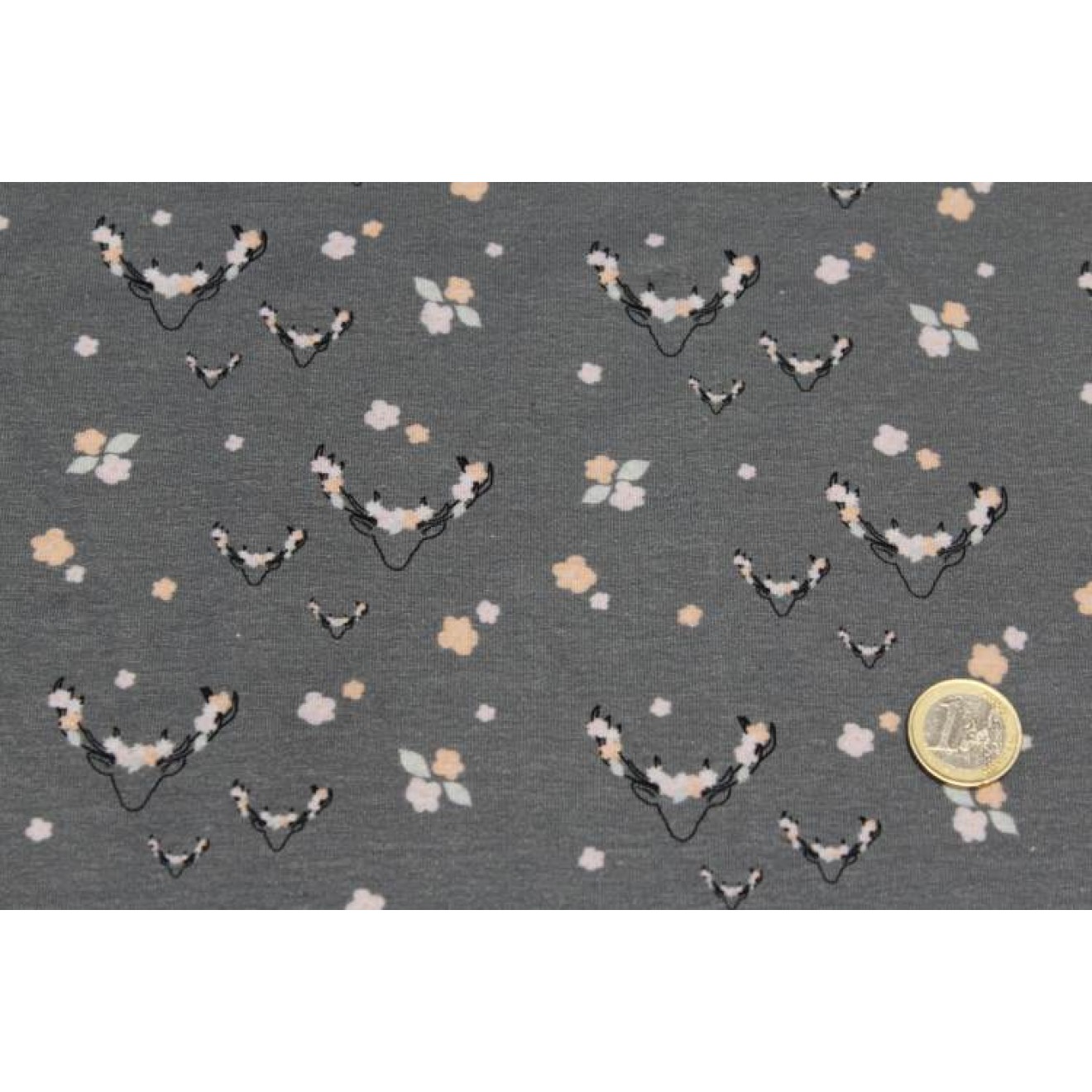 House of Inés Jersey Blooming Deer Digital colour Grey