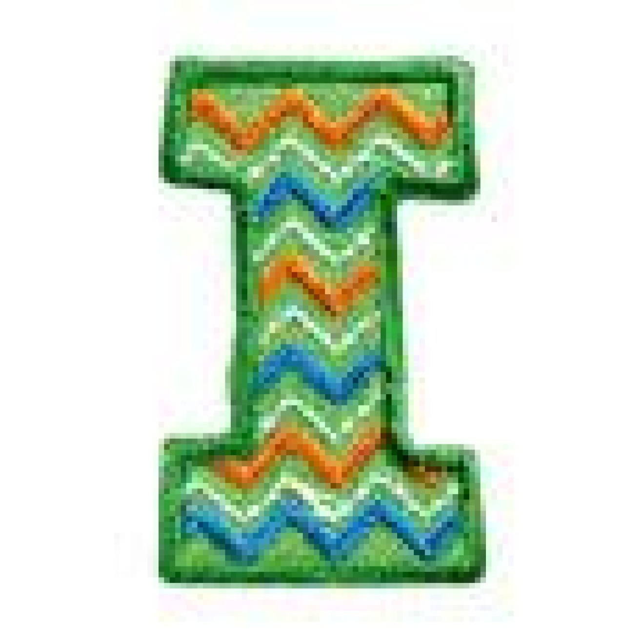 Buchstabe I / ca. 2,1x3,5 cm / green