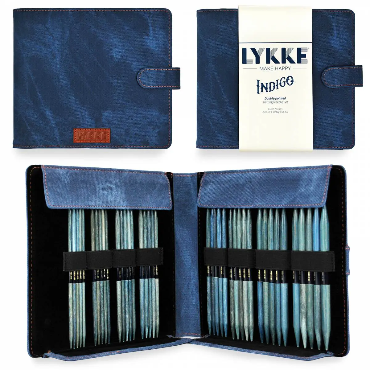 LYKKE set d’aiguilles à double pointe Indigo – 3,75 mm