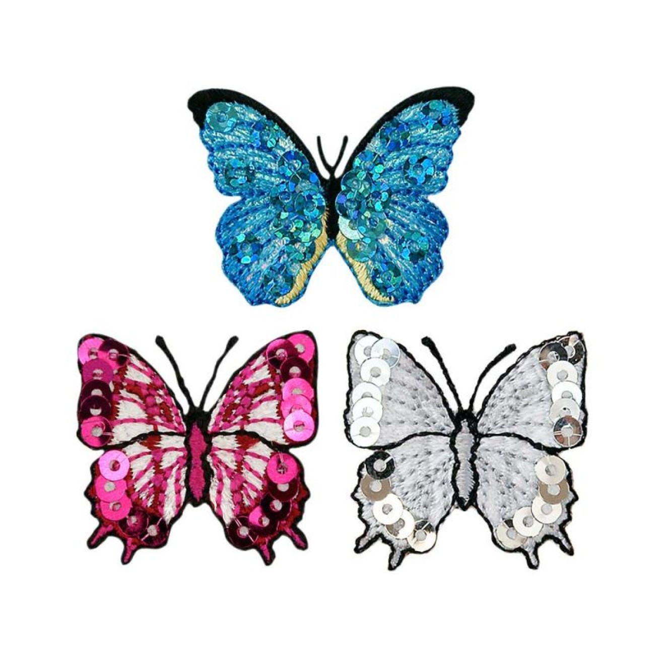 Mono-Quick appliques - Kids and Hits - iron-on colour Butterfly Pailletten
