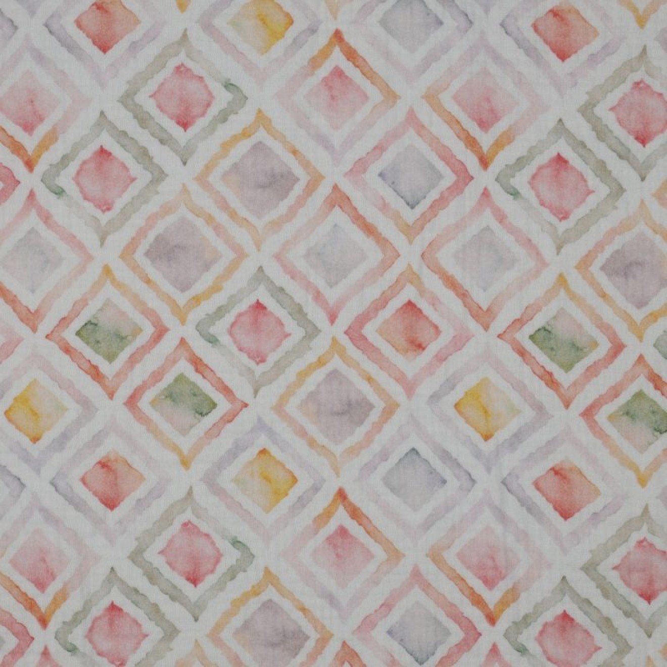 HANABI Double Gauze Digital Geo Watercolor colour 001 white/mauve