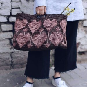 Pattern Raffia Bag, knitting, knitting yarn, knitting pattern, knitting kit, yarn alternatives