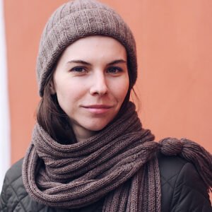 Pattern Scarf with Tassels