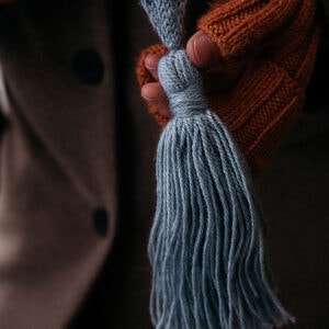 Pattern Scarf with Tassels