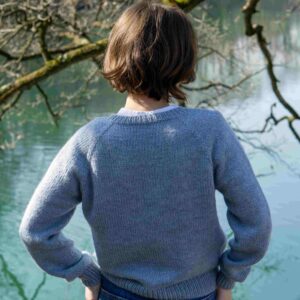 Sweater Grace Kit - Sleeve detail showing ribbed cuffs and raglan shaping