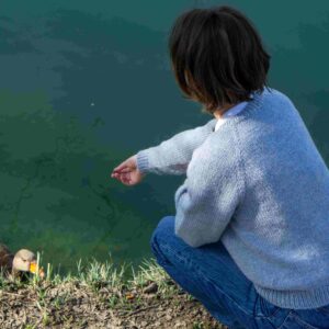 Sweater Grace Kit - Detailed texture of seamless raglan yoke construction